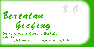 bertalan giefing business card